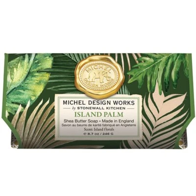 Michel Design Works Island Palm Large Bath Soap Bar Lush Flowers & Sweet Fruits