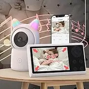 ADVWIN Baby Monitor with 4.3" Display & App, Motion & Cry Detection, 300m Range, 2-Way Audio, Temperature & Humidity Sensor, Compatible with Echo Show & Google Home