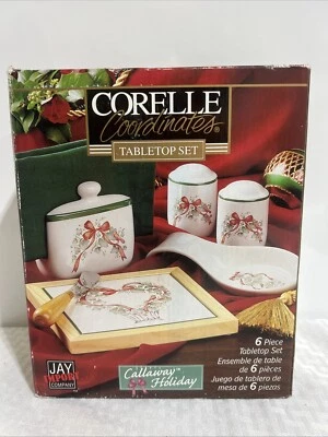 Vintage Corelle Callaway Holiday 6pc Completer Tabletop Set Retired New OPEN BOX