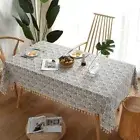 Rectangular Linen Cotton Tablecloth Classic Table Cover Party