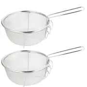 2 Pcs Frying Basket Filter Deep Round Fryer Hot Pot French Fries
