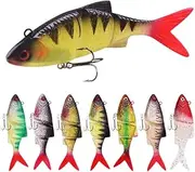LLEIIshen 1 Pcs 3 Joint Jig Wobblers Silicone Soft Lures 12cm 31g Sinking Trolling Swimbait Artificial Bait for Bass Trout Fishing Tackle/1575