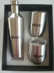Stainless Steel Cocktail Mixed Drink Shaker 2 SS Mugs New Gift Box Ebay Branded