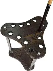 Pool Cue Rack Floor Stand -Billiard Cue Racks Holder Angle,Ball Floor Rack,Dark Wood Grain Finish,Game Rooms 12 Pool - Cue Rack