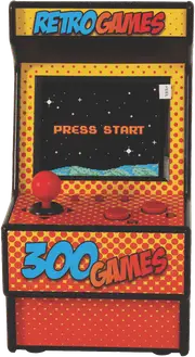 Techxtras 300-in-1 Retro Games Machine (Yellow)