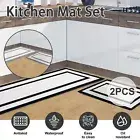 2 Pcs Kitchen Rugs Waterproof Kitchen Mat Non-slip Kitchen Mats Rugs for tbr