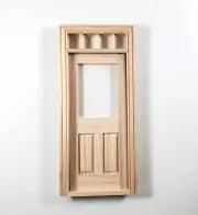 Dollhouse Exterior Door with Transom Window 1:12 Scale Houseworks #6018