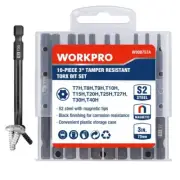 WORKPRO 10PC Security Torx Bit Set 3" Long Tamper Proof Torx Bit W/Magnetic Tips