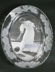Waterford Marquis CRYSTAL Oval Floral Picture Frame Made In Austria Frosted