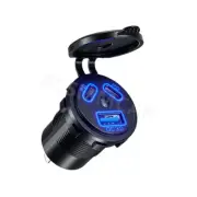 USB Type-C Car Boat Charger Socket Power Outlet Phone Charge Adapter Waterproof (for: Audi)