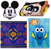 DMC 4 Gift LOT: Mickey Pillow. Incredibles 2, Aladdin, and Finding Dory Blankets