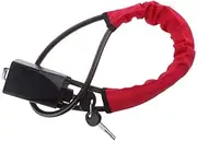 RUNZE Universal Steering Wheel Lock Car Anti-Theft Device Seat Belt Lock with 3 Keys for Auto/Truck/SUV/Van (Red)
