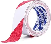 Anti Slip Tape Road Tape Tape for Indoor or Outdoor Stair Steps,Tread Steps, Ladders, Indoor, Outdoor(Red+White,5CM*5M)