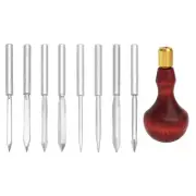 8 in 1 Leather Stitching Sewing Awl Handle Scratch Awl for Leather Craft