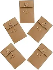 SEWACC Elegant Paper Envelope Storage Case with String Tie for Vintage Wedding Documents Invitations