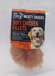 *NEW* Meaty Snacks Soft Chicken Fillets 100G 100% Natural Low Fat Dog Treats and