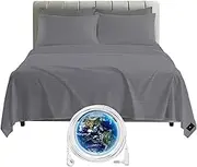 Grounding Sheet 76 * 80 inch Cotton Conductive Grounding Sheet with 15 feet Grounding Cord for More Comfortable Night's Sleep (Grey, 76×80)