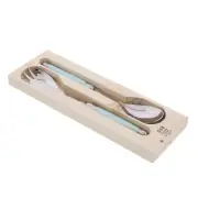 Jean Dubost Laguiole Simplicite - 2 Piece Salad Server Set Aqua Pastels
