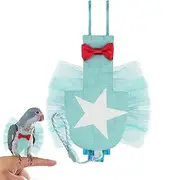 Bird Diaper Harness Flight Suit Parrot Clothes with Bird Training Leash, Parrotlets (S)