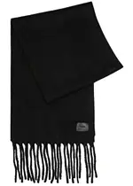 Vince Fringed Alpaca-blend Scarf - Black ONE SIZE