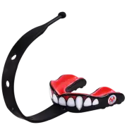 Football Mouth Guard with Strap (Vampire Fangs) - Strapped Mouth Guard Football