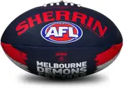 Sherrin AFL Melbourne Demons Song Football, Size 2