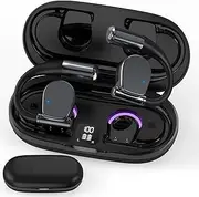 Open Ear Bluetooth 5.4 Headphones,Wireless Earbuds with Earhooks, AI Call Noise Cancellation,360° Surround Sound by 16mm Driver,40H Playback LED,Touch Control Headset for Gym,Travel & Business (Black