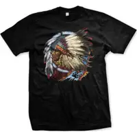 在飛比找蝦皮購物優惠-美洲原住民印第安酋長捕夢網精神動物系列高品質短袖t恤男士加大