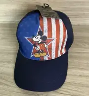 Disney Mickey Mouse Hat Cap American Flag Red Whit Blue Adjustable Snapback NEW