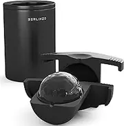 Premium Berlinzo Clear Ice Ball Maker - Whiskey Ice Ball Maker Mold Large 2.4 Inch - Crystal Clear Ice Maker Sphere - Clear Ice Cube Maker with Storage Bag - Clear Ice Mold for Ball Ice Maker