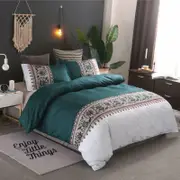 Dreamfields Queen Bohemian Jade Design Soft Quilt Doona Duvet Cover Set