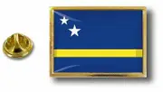 akachafactory Pine PineS Badge Pin-apos;s Metal With Butterfly Pinch Flag Curacao
