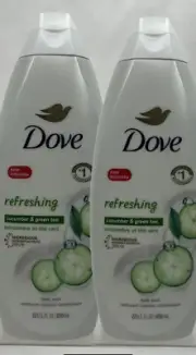 (2) Dove Body Wash Cool Moisture 22 Fl oz Cucumber & Green Tea