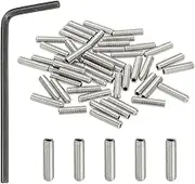 uxcell #10-32x3/4 Internal Hex Socket Set Grub Screws, 50 Pcs 304 Stainless Steel Cup Point Set Screw with Hex Key Wrench for Door Handles Bathroom Fixtures