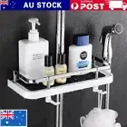 Shower Caddy Pole Tray No Drills Holder Storage Organiser Rack Bathroom Shelf PB