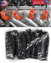 8 Pcs Black Spark Plug Wire Heat Shield Boots Protector Sleeve Fit Nissan Inifin (for: Nissan)
