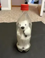 Coca-Cola White Plush Polar Bear in Plastic Bottle New Bottle Sealed Rare