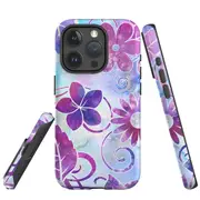 For iPhone 15 Pro Max Case, Shielding Cover, Flower Swirls