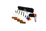 Championship Hardwood Croquet Mallet Set Game 4 Player Set w/Carry Bag