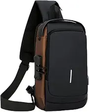 [Generic] New Streamline Anti-Theft Sling Bag,Usb Charging Sport Sling,Shoulder Backpack, Sports Crossbody Bag, Brown
