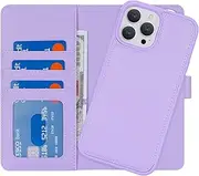 [Cavor] Wallet Case for iPhone 14 Pro Max 6.7" Leather Case 2 in 1 Magnetic Detachable Flip Cover Support Magsafe Charging with Stand Feature Card Slots-Purple