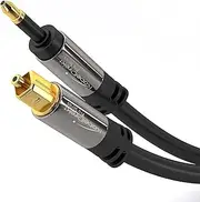 Mini-TOSLINK Optical Audio Cable with Signal Protection – 0.5m (Mini-TOSLINK to TOSLINK, Digital SPDIF/Fibre Optic Cord for soundbars, Stereo Systems/amps, Hi-Fi) by CableDirect