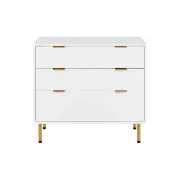 Christian Modern Chest of 3-Drawers Lowboy Storage Cabinet - White - White