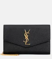 [Saint Laurent] Saint Laurent Uptown leather wallet on chain One Size black