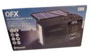 QFX R-37 6-Band (AM, FM, SW1 - SW4) Bluetooth LED Flashlight Solar Radio - Black