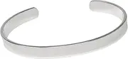 [VN Jewelry] Men's Solid 925 Sterling Silver Bangle, 7 Mm Plain Silver Cuff Bracelet, one size, no gemstone
