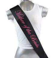 Sashes Hens Sash Party Bridal Black/Pink - Mother Of The Bride