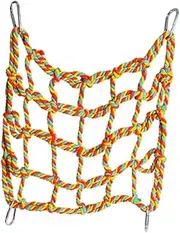 Generic Parrot Climbing Net Hamster Hammock Portable Hanging Toy Cotton Rope for Pet Bird Parakeets Conures Entertain Sleeping, Yellow