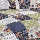Patchwork Quilted Bedspread Set 3-Piece Bed Cover Queen King Coverlet Multicol