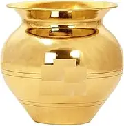 Brass Lota/Kalash for Puja Peetal Ka Lota for Drinking Water | Durable | for karwachauth diwali pooja 500 ML